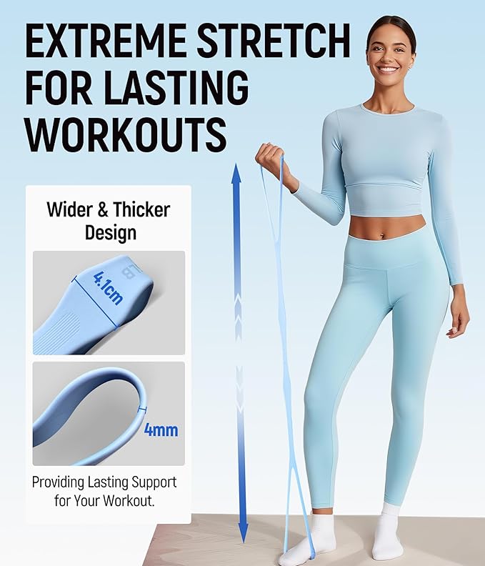 Upgraded Figure 8 Resistance Bands, Durable & Odorless Silicone Bands, Powder-Free High Elasticity for Arm, Back, Shoulder, Yoga, Pilates, and Physical Therapy – Perfect Valentine Gifts for Women