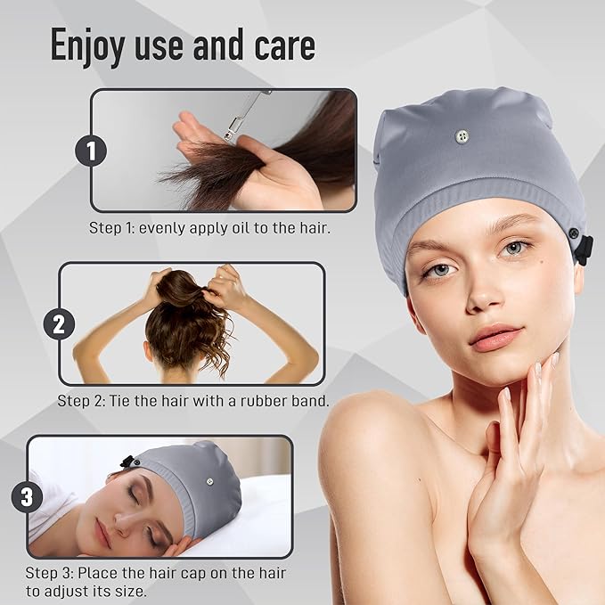 Castor Oil Pack Wrap for Head, Reusable Castor Oil Pack Wrap Organic Cotton for Women Sleeping，Castor Oil Pack Kit for Thinning, Balding, Dry and Damaged Hair L(Oil Not Included)