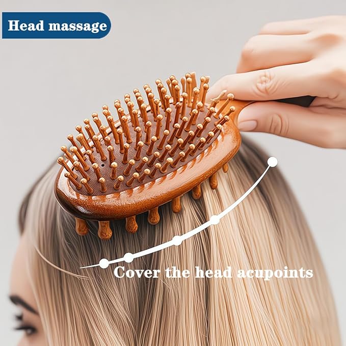Scalp Massager Hair Growth Brush,Head Massager Scalp Stress Relax Dandruff Comb,Wooden Scalp Exfoliator Head Scratcher,Unisex (Sandalwood)