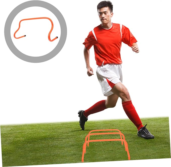 SUPVOX 5Pcs Agility Training Hurdles High Soccer Training Props for Speed Agility Practice Durable Outdoor Equipment Bright Orange Color