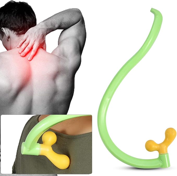YUYTE Back Massager Stick Hook Dual Head Point Massager Pain Relief Pain Relief Massage Tool