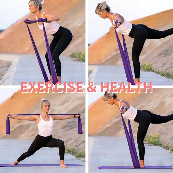 Resistance Bands Long Non-Latex Elastic Stretch Bands Work Out Band for Working Out Women or Men, Exercise Bands Set Yoga, Pilates, Gym,