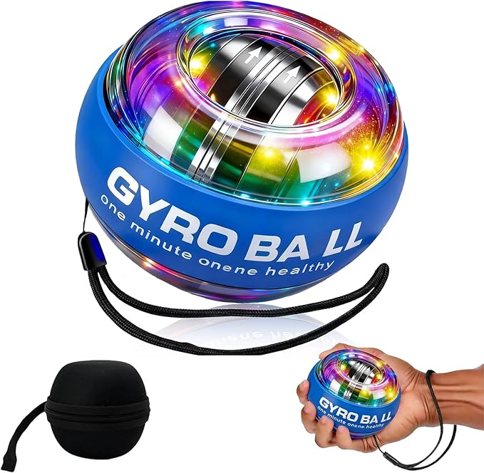 2026 New Curaball Torque Ball, Curaball Hand Exerciser, Gyro Ball with LED Lights and Portable Case, Hand Gripper Strengthener, Grip Strength Trainer for Strengthen Arms,Bones and Muscle