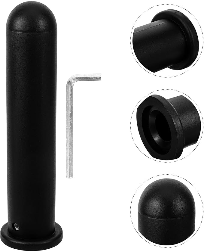 Barbell Rod End Cover Sleeve with Flat Anti-Skid Plastic Handle Grip, Dumbbell Handle Attachment for Gym Strength Training and Weightlifting Equipment