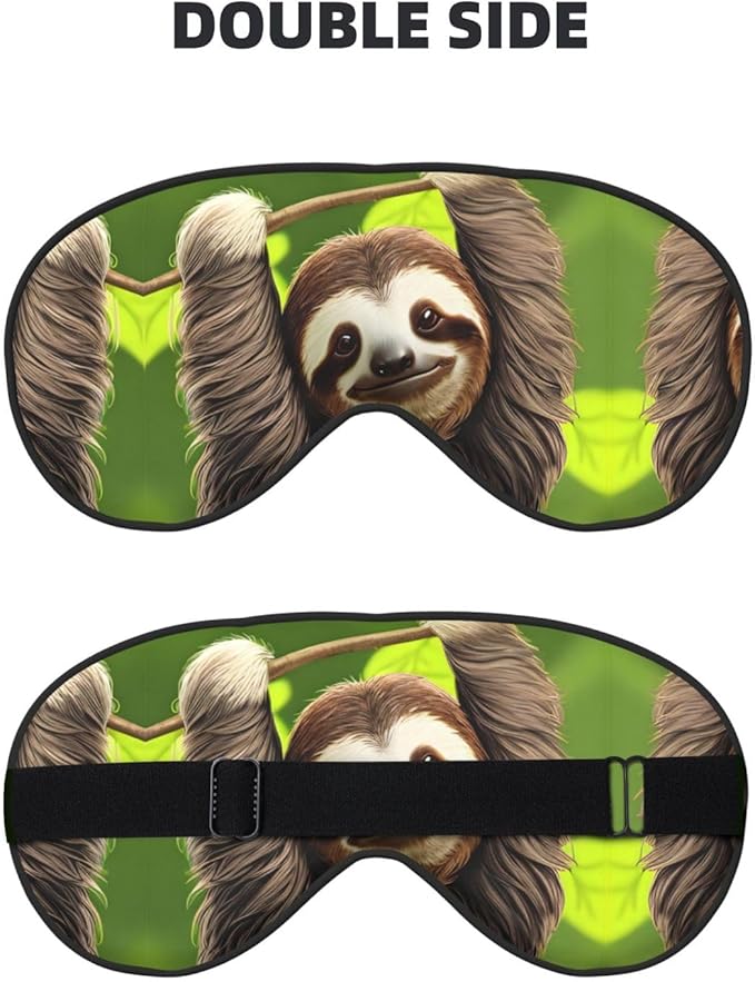 Cute Sloth Head-Mounted Double-Sided Light-Blocking Sleeping Eye mask to Protect Eyes and Relieve Eye Fatigue