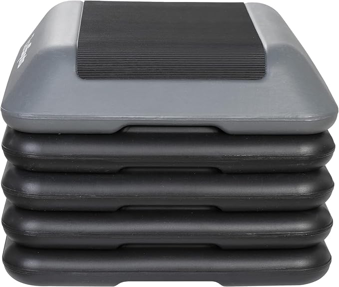 Step Aerobic Platform,16" x 16" Step Adjustable High Step Aerobic Platform with 6"- 8"-10"-12", Home Gym Exercise Fitness Workout Equipment