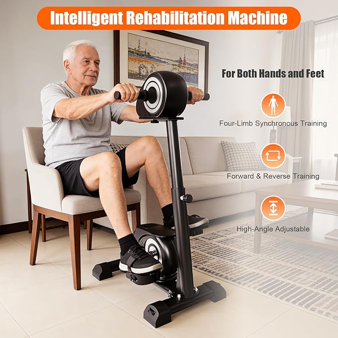 Electric Rehabilitation Exercise Bike, arm and Leg Motorized Pedal Exerciser and Rehabilitation Trainer, Suitable for Knee, Foot, and arm Rehabilitation.