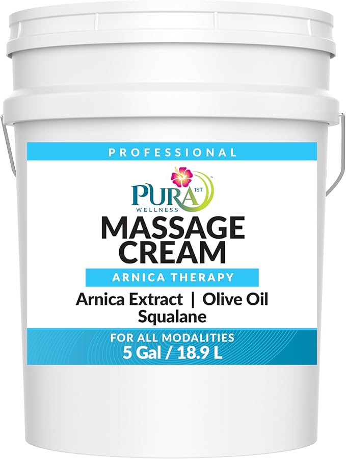 Arnica Therapy 5 Gallon Massage Cream, Arnica Extract, Professional, Massage Therapy, Deep Tissue, Unscented, Hypoallergenic, Natural Ingredients, Skin Hydrating, Moisturizing, for Bruising