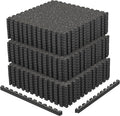 AIRHOP 0.79in Thick 96 Sq Ft Exercise Equipment Mats, 24 Tiles Upgraded Rubber Top with High Density EVA Foam, Large Interlocking Puzzle Gym Flooring for Home Gym, Heavy Weight Workout,Black & White