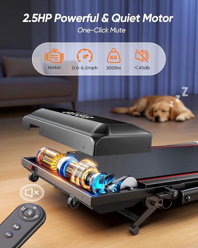 Walking Pad with 12% Incline & Height-Adjustable Handlebar, 5-in-1 Foldable Treadmill for Home & Office, Portable Under Desk Treadmill with LED Display & App Control