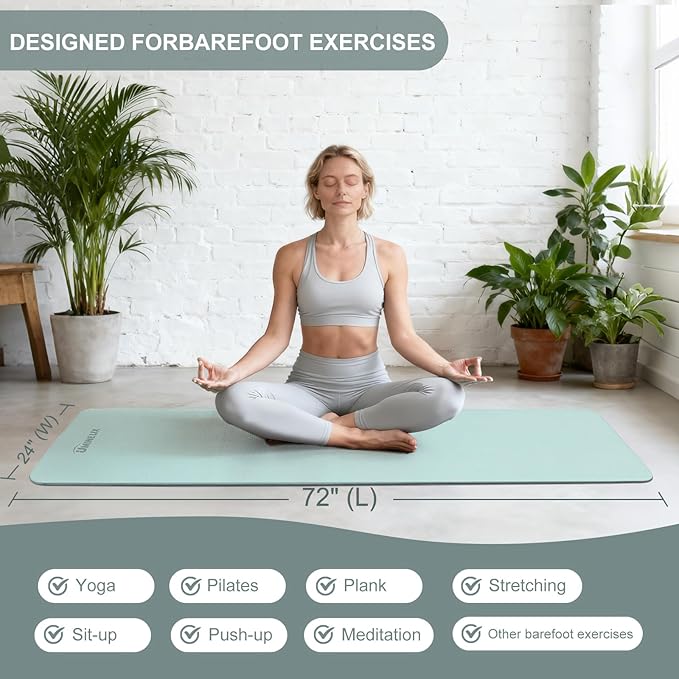 UMINEUX Yoga Mat Extra Thick 1/3'' & 2/5" Non Slip Yoga Mats for Women Eco Friendly TPE Fitness Exercise Mat with Carrying Sling & Storage Bag