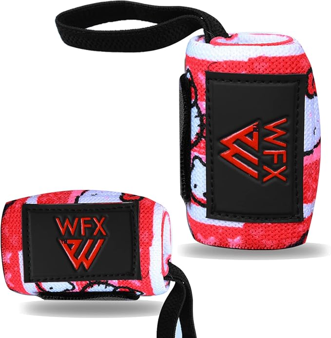 Gym Wrist Wraps Fitness Workout Training Heavy Weight Lifting Wrist Straps Support Thumb Loops Adjustable Pair Brace Strong Grip Powerlifting Bodybuilding