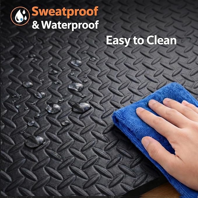 Treadmill Mat 79" x 39", 4mm Thick, for Under Treadmill, Walking Pad & Exercise Bike on Carpet & Hardwood Floors, Non-Slip Stripe Design, Waterproof Floor Protector, Noise & Shock Absorbing