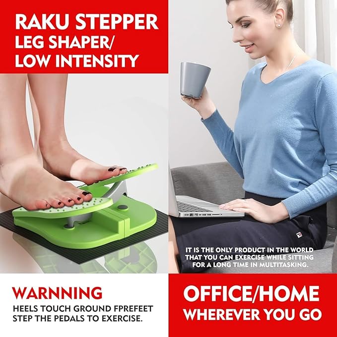 Leg Exerciser for Seniors While Sitting – Under Desk Foot Pedal & Massager for Circulation, Muscle Relief, and Varicose Vein Support at Home or Office