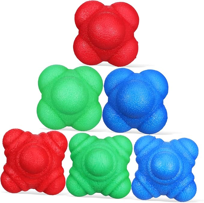 6Pcs Reaction Balls Agility Training Equipment for Reflex Improvement Durable Coordination Balls for Sports for Goalkeeper Training and All Ages
