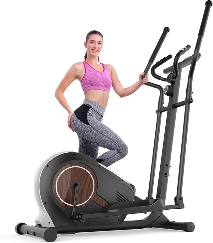 ANCHEER Elliptical Exercise Machine, Elliptical Trainer for Home Gym, Exercise Equipment 500Lbs Max Weight, Ultra-Silent Elliptical Machine, with Smooth 14 Resistance Levels Pulse Rate Grips