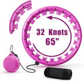 Weighted Fit Hoop Plus Size with Extra Sweat Belt for Adult Weight Loss, 32 Detachable Links Smart Fitness Hoop, Fitness and Massage 2 in 1, Great for Adults and Beginners