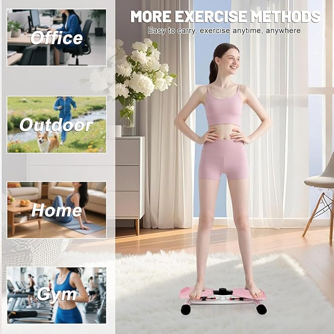 Waist Twisting Machine, Waist Twister with Drawstring, Multifunctional Magnetic Balance Board Body Shaping Twister Exercise for Women Weight Loss/Cardio ExerciseBlue,12x53x33cm