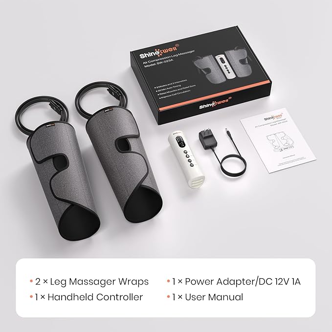 SHINE WELL Calf Massager for Circulation, Leg Compression Massager for Circulation and Pain Relief fsa with 3 Modes 3 Intensities 2 Timing, for Restless Legs Syndrome Relief