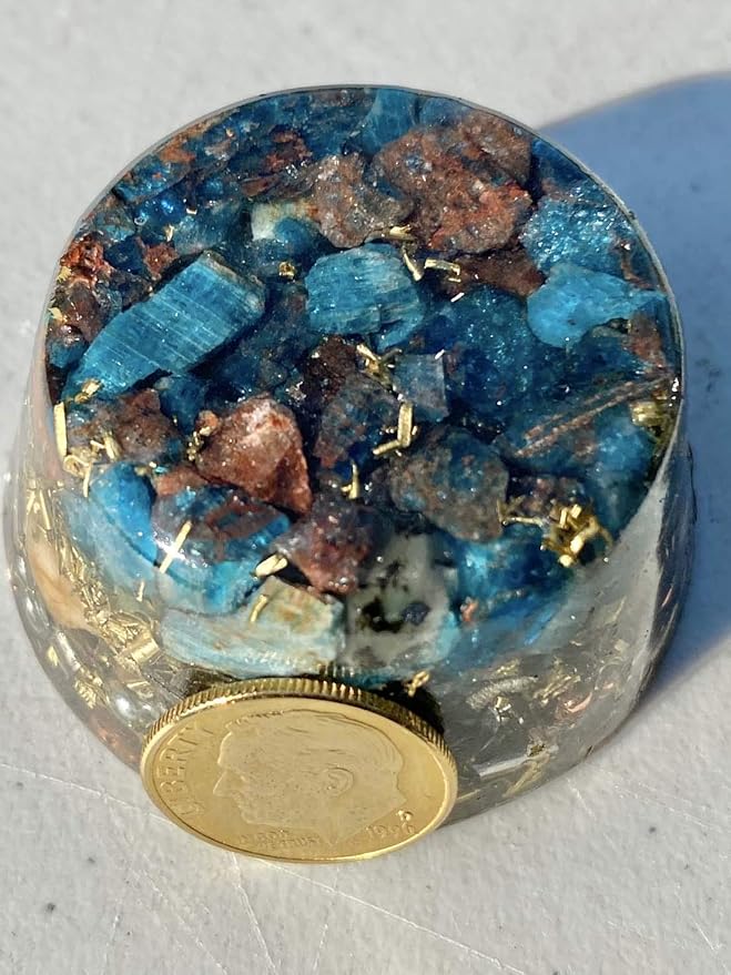 Blue Apatite Orgone Generator Energy Accumulator 7.83Hz/432Hz/528Hz/Advance Harmonics Many Beautiful Ingredients!! (Blue Apatite)