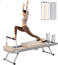 soges Foldable Pilates Reformer Machine for Home Gym, Pilates Workout Equipment for Beginner, Cardio Fitness High Strength Rebounder