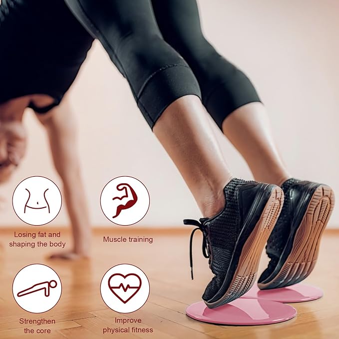 Set of 4 Round Core Sliders for Working Out,17.5cm/6.89In Exercise Core Pilates Sliders,Floor Foot Slider for Exercise