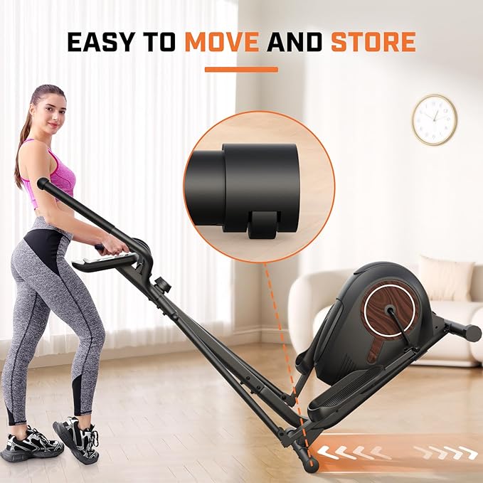 ANCHEER Elliptical Exercise Machine, Elliptical Trainer for Home Gym Exercise Equipment 500Lbs Max Weight Ultra-Silent Elliptical Machine, 14 & 8 Resistance Levels