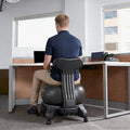 Balance Ball Office Chair with Back Support & Wheels, Ergonomic Stability Ball Chair for Desk Sitting, Yoga Ball Seat for Active Sitting(Style A)