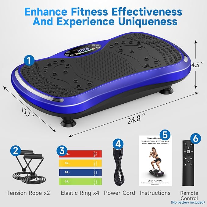 Vibration Plate Exercise Machine for Lymphatic Drainage, Vibration Machine for Full-Body Weight Loss Shaping, Vibrate Fitness Platform 400 Lbs & 200 Adjustable Speeds for Women Men Home