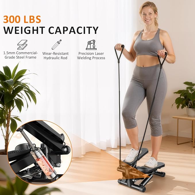 NEWBULIG Mini Stepper for Exercise at Home Stair Step Machine for Indoor Fitness Portable Home Gym Stepper for Full Body Workout 300lb Weight Capacity