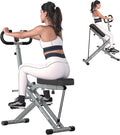 SogesHome Squat Machines Rowing Machine for Home, Foldable & Full Body Exercise Workout Equipment with Adjustable Resistance Bands for Women, Row and Ride Squat Machine for Glutes and Abs, 330 LBS
