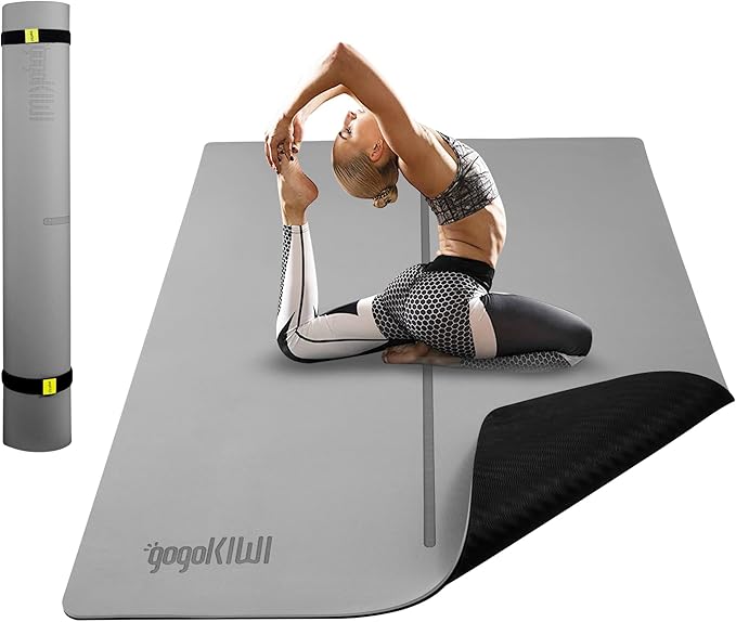 Large Yoga Mat (6'x4') – 1/4" & 1/2" Thick Exercise Mats for Home Workout, Extra Wide Workout Mats for Home Gym, Yoga, Pilates, Stretching, Floor & More