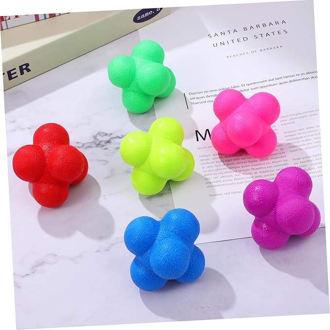 6pcs Fitness Reaction Balls Hexagonal Reflex Balls Goalkeeper Training Sports Exercise Parent-boy Girl Interaction