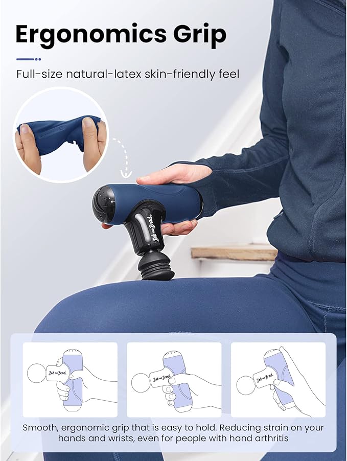 BOB AND BRAD Q2 Mini Massage Gun, Pocket-Sized Deep Tissue Massager, FSA Portable Percussion Muscle Massager Gun, Ultra Small & Quiet Travel Massage Gun for Pain Relief, HSA Eligible