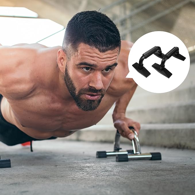 Veemoon 2pcs Push-up Bars Push-up Stands with Non-slip Grip for Home Fitness Equipment, Compact H-shaped Push up Racks for Chest and Arm Strength Training