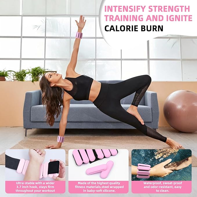 Ankle Weights for Women and Men, Adjustable Wrist Weighted Training Bracelet for Home Gym Workout, Strength Training Walkin Running, Foot weights for exercise,2pc on Set
