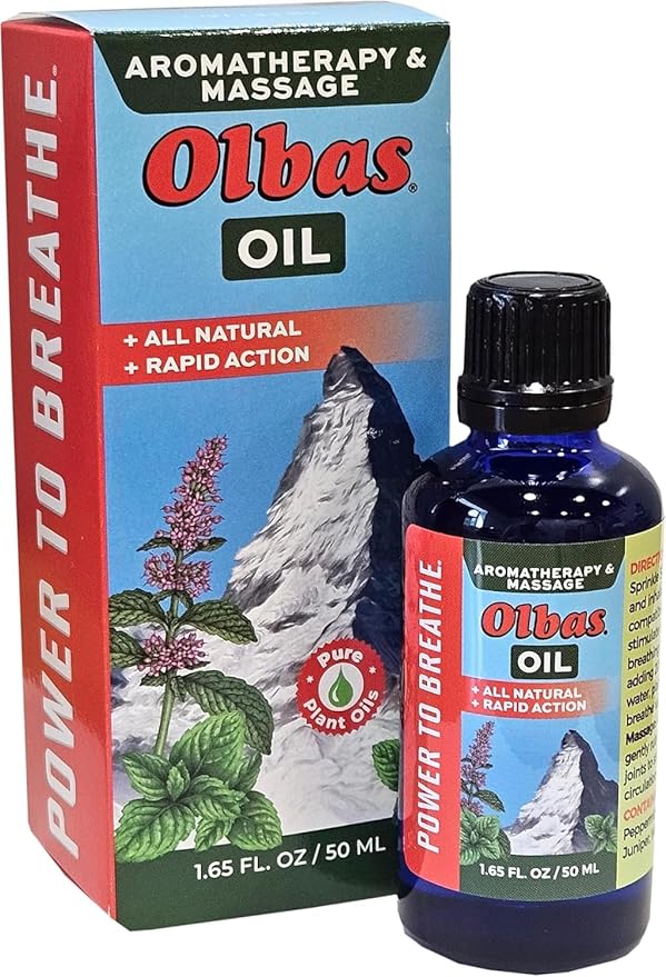 Olbas Massage and Aromatherapy Oil, 1.65 Fl Oz,body massage oil, Swiss Herbal Remedies with Pure Essential massage oils for muscle relaxing and soothing comfort for pain relief.