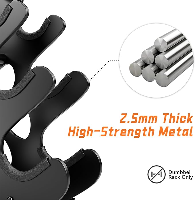 4 Tier Dumbbell Rack, Weight Rack For Home Gym, Dumbbell Stand for Free Weights