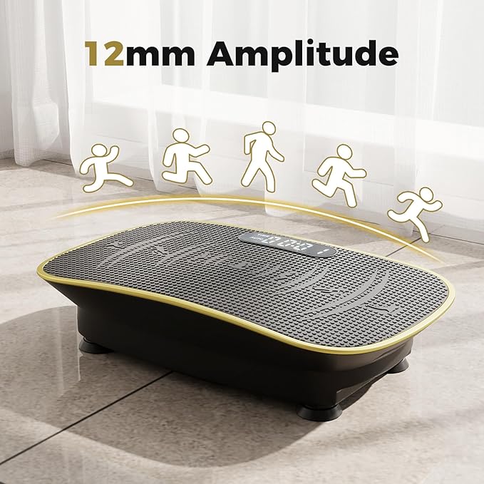 GYMAX Vibration Plate Exercise Machine, Vibration Plate with 10-Level Intensity, LED Display & Remote Control, Body Vibrating Plates Stand Shaking Platform Fat Burning Machine