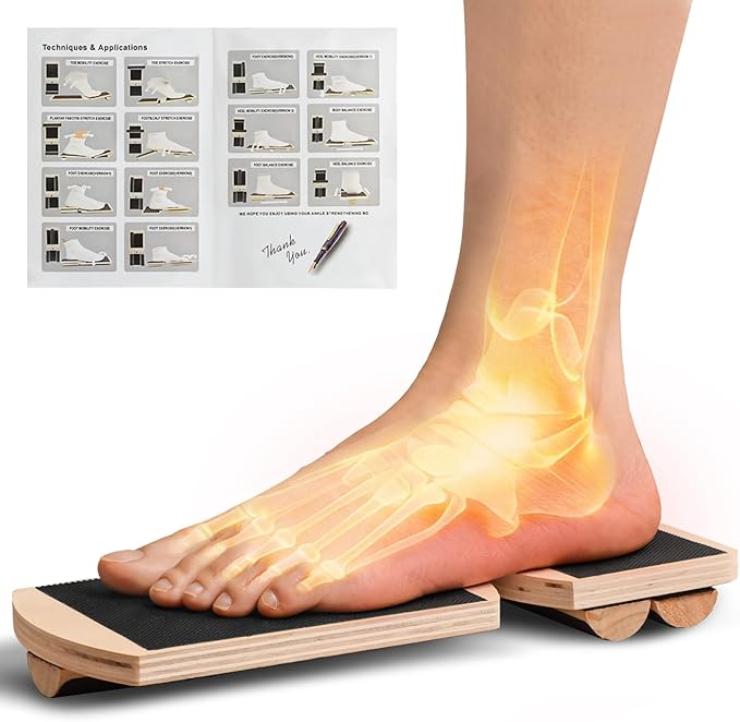JUMPOW Ankle Balance Board Trainer - Adjustable Axis Board Foot Strengthener, Stability Trainer For Ankle & Leg Exercise, Balance Training, Physical Therapy, Mobility Core Workout At Home Or Gym