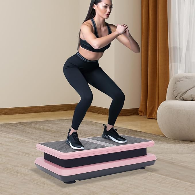 Vibration Plate Exercise Machine, Vibrating Platform with Speed Setting and Timers, Lymphatic Drainage Vibrating Plate for Women & Men Whole Body Weight Loss Body Shaping, 330.7 lbs Capacity
