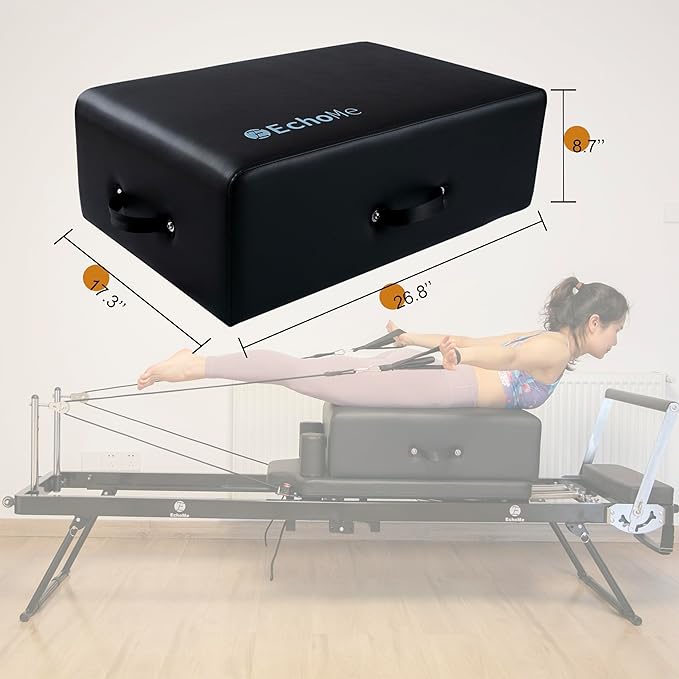 Pilates Sitting Box for Pilates Reformer by EchoMe, Box Pilates Reformer for Home Gym,Professional Studio Use,and Strength Exercises,Pilates Reformer Accessory for Pilates Exercises