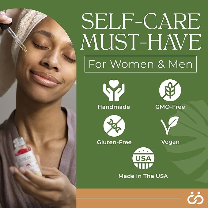 USA Made Multipurpose Rose Oil, Moisturizing Hair & Body Oil, Vitamin E Oil with Apricot, Sweet Almond, and Bergamot Essential Oils for Skin, Body & Face Oil for
