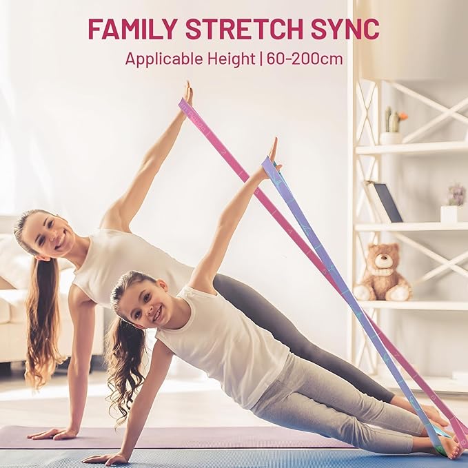 Slim Panda Stretch Strap, Multi-Loop for Physical Therapy,Elastic Yoga Stretching Strap for Dance,Yoga, Pilates & Gymnastics Exercise, Ballet Stretching Band for Flexibility, Leg Stretching