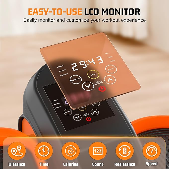 Under Desk Elliptical Machine, Leg Exerciser While Sitting for Seniors with Remote Control & 12-Speeds, Quiet Portable Electric Seated Pedal Exerciser Machine for Home Office