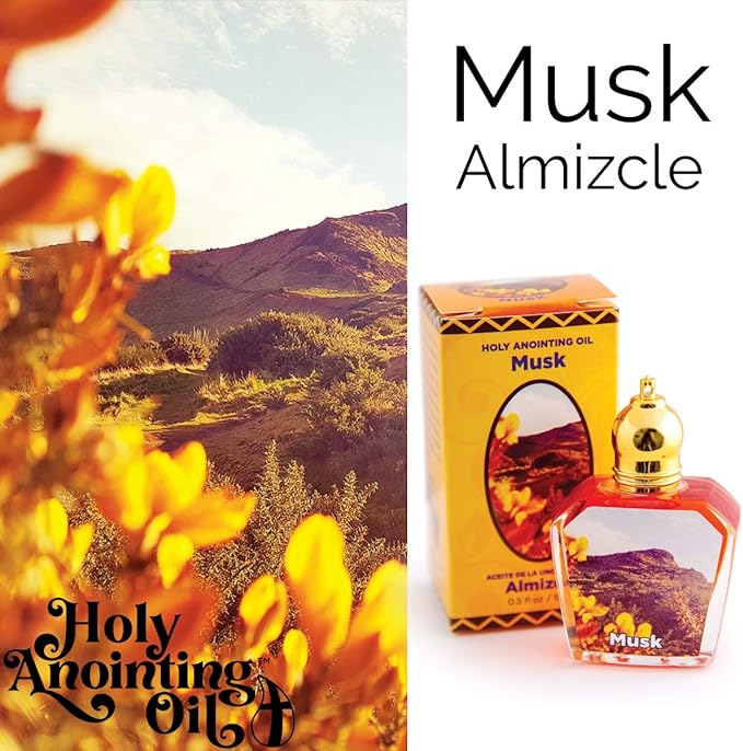 Musk Holy Land Anointing Oil from Israel, 1/2 oz Roller Bottle from Jerusalem, Locally Sourced Herbs & Essences, Gift for Pastors, Priests, Rabbi, & Clergy, Aceite Ungido de Almizcle