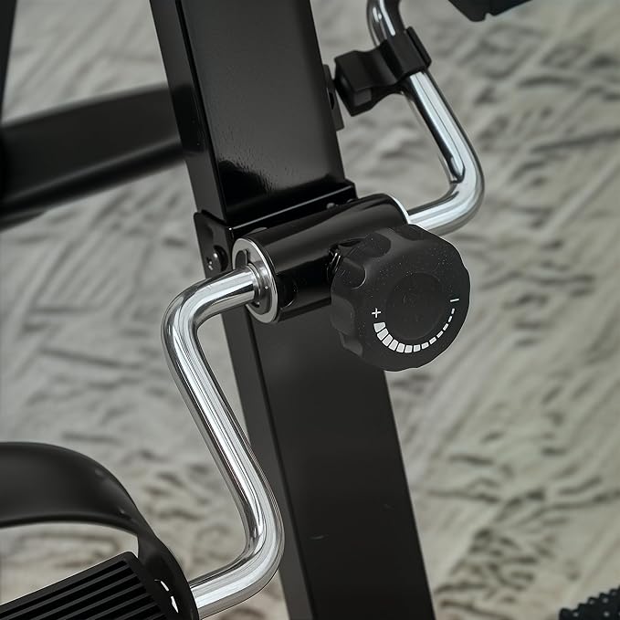 Soozier Pedal Exerciser, Foldable Hand Arm Knee and Leg Exercise Bike, Height-adjustable, with LCD Monitor and Foot Massage Rollers, for Seniors, Elderly, Rehabilitation, Recovery, Therapy