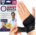 Doctor-Developed Gym Wrist Wraps, Lifting Wrist Wraps for Weightlifting, & wrist compression brace for Workout, weightlifting straps With Thumb Loops, wrist wraps for weightlifting for Wrist Support, lifting straps gym for Men & Women – Black (Single)