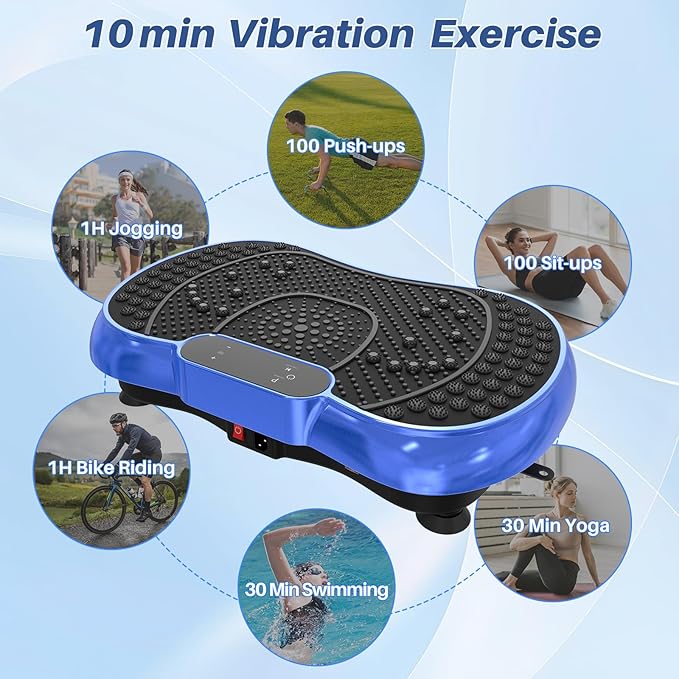 Bigzzia Vibration Plate Exercise Machine for Weight Loss – 100-Speed Platform with Remote & Resistance Bands, 450 lbs Capacity – Quiet Full Body Workout for Lymphatic Drainage at Home