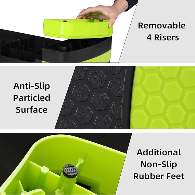 LEMY Adjustable Workout Aerobic Stepper, Exercise Step Platform for Home, Fitness, Gym, Strength Training